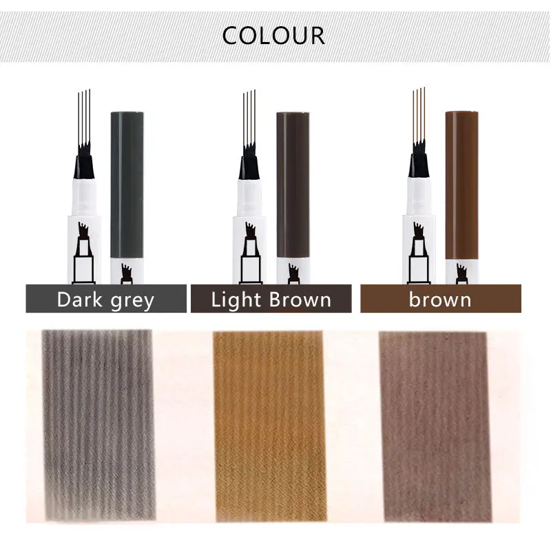 2018 модный карандаш для татуажа бровей с 4 головками микроблейдинг ручка оттенок