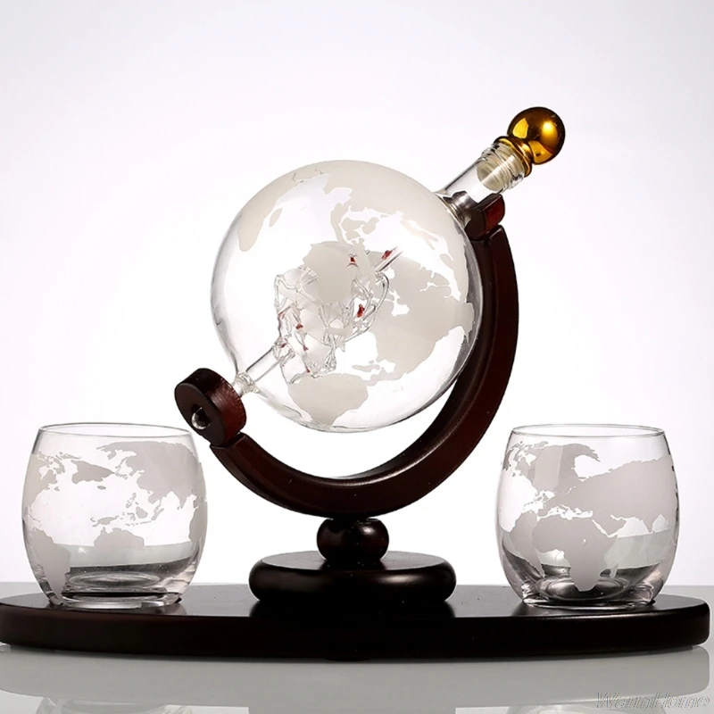 

Unique World Map Globe Sailing Ship Liquor Decanter with 2 Etched Whisky Glasses Engraved Christmas Gift J29 21 Dropshipping