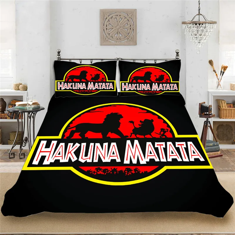 Прохладный хакуна матата Король Лев Комплект постельного белья King-Full постельное