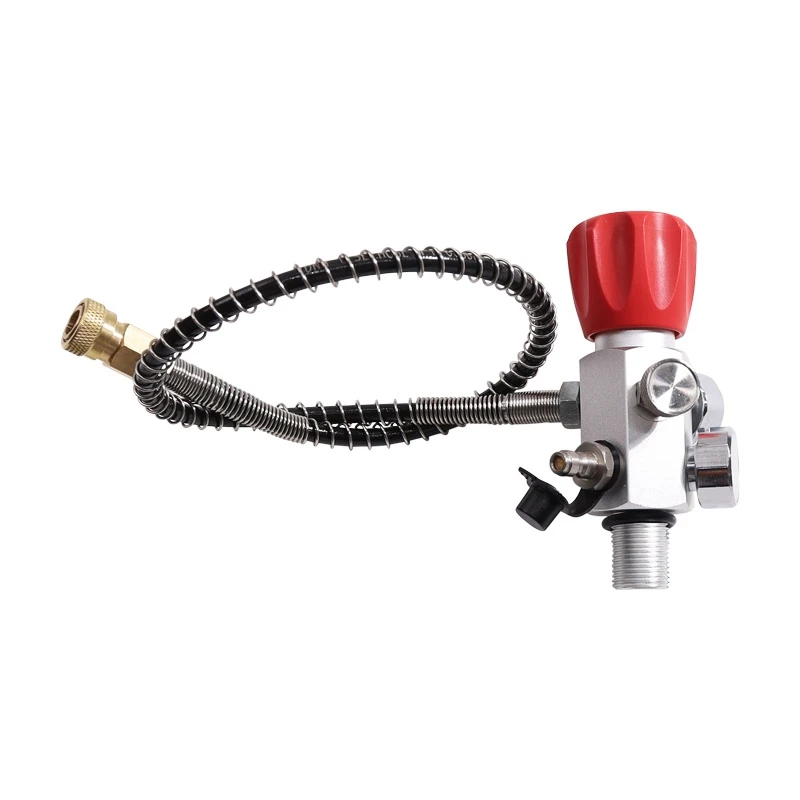 

M18X1.5 PCP Tank Dual Gauge Charging Valve Air Filling Station Refill Adapter with 400Bar 6000Psi Gauge 50cm Hose