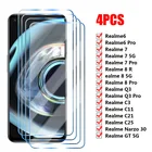 Защитное стекло для экрана Realme 8 Pro 8 7 Pro 7 6 6 Pro X7 X7 Pro, закаленное стекло для Realme GT Neo C21 C25 C3 Q3 Pro Q3, 4 шт.