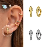 925 sterling silver ear buckle snake hoop earrings for women personality animal circle huggie earrings jewelry gift accessories