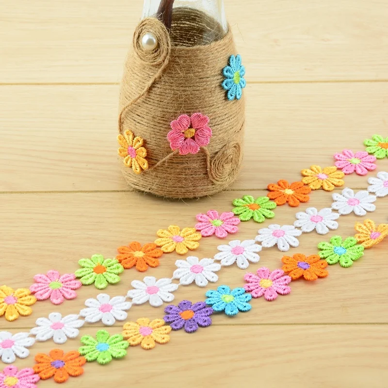 2 м цветная бабочка цветок вышитая кружевная отделка ткань жаккардовая