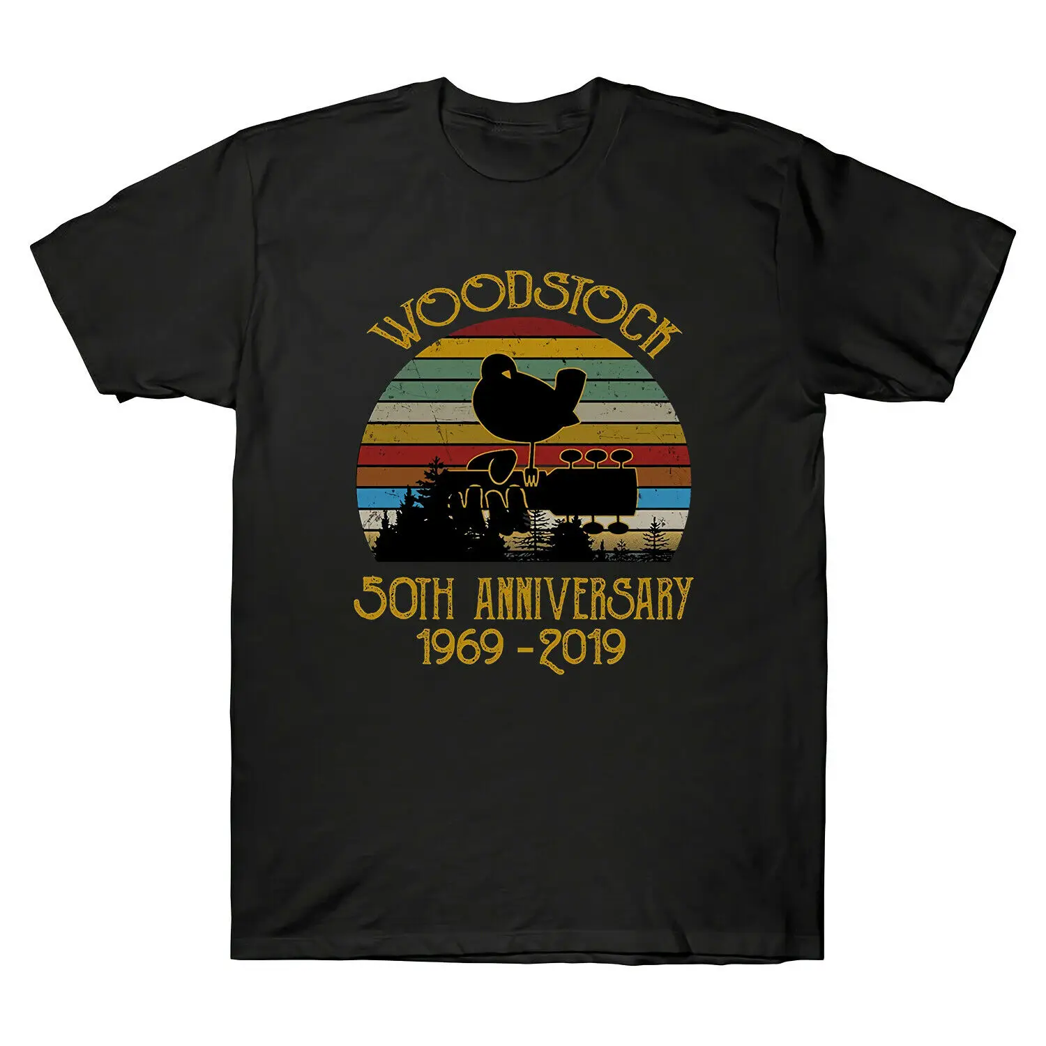 

50Th Anniversary 1969-2019 Woodstock Music Vintage Retro T-shirts Men Shirts Tee