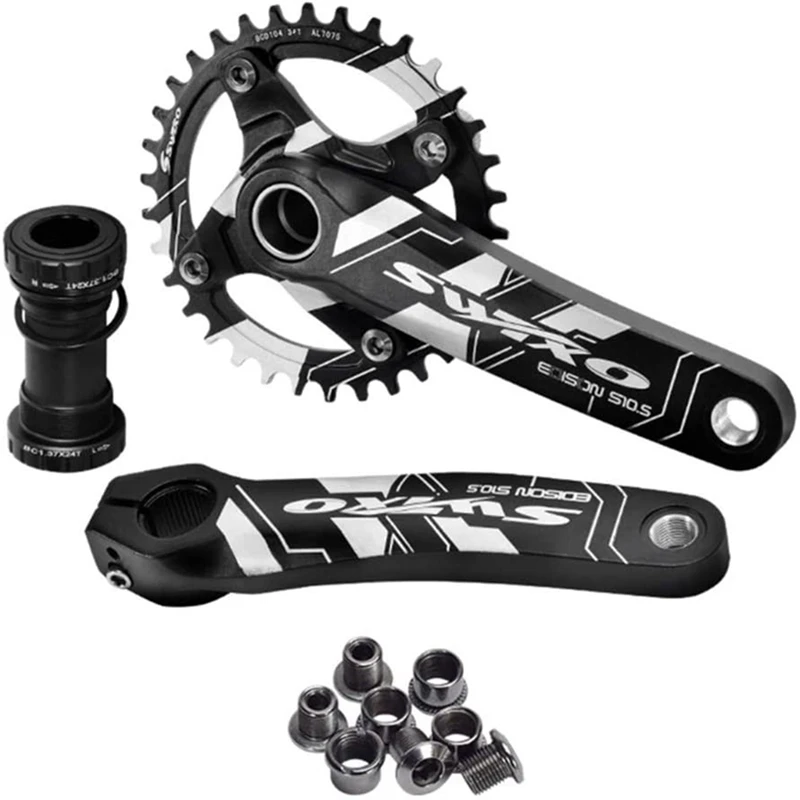 

SWTXO Mountain Bike 170mm Crankset with 104 BCD Chainring,CNC Chainring Bolt for Mountain Bike, Road Bike Crank