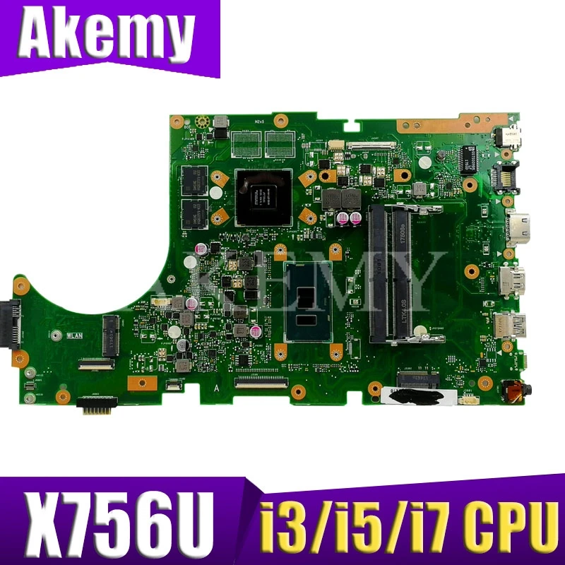 Для ASUS X756UQK X756UVK X756UXM X756UWM X756UW X756UX Loptop Материнские платы Миан Mainboard Вт / i3 i5 i7