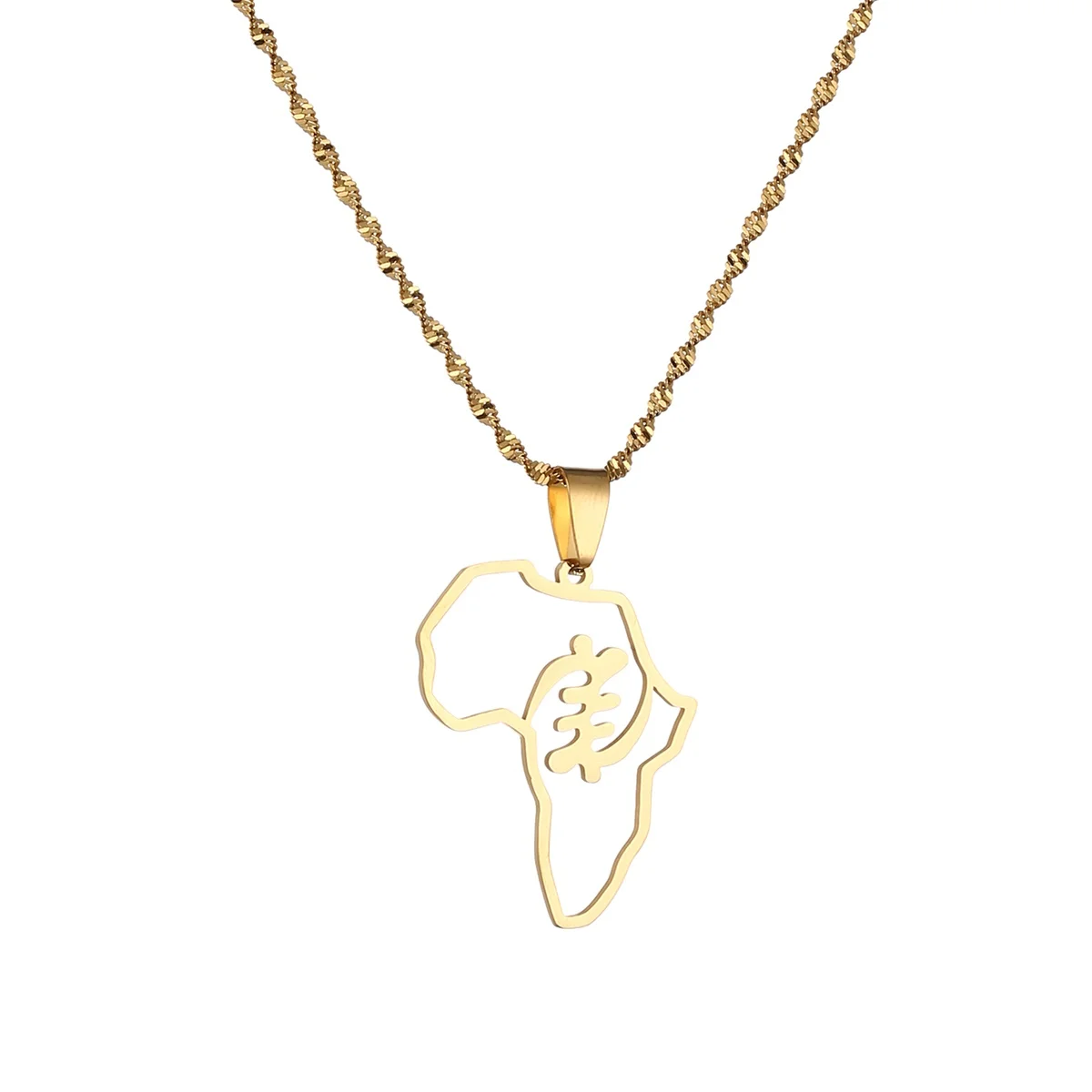 Ожерелье с подвеской в виде символа Африканской карты для женщин из нержавеющей