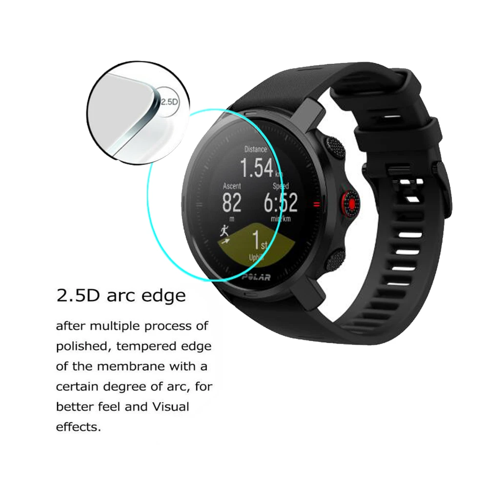 10 шт. 2.5D Закаленное стекло для смарт-часов Polar Grit X защитная пленка экрана 9H |