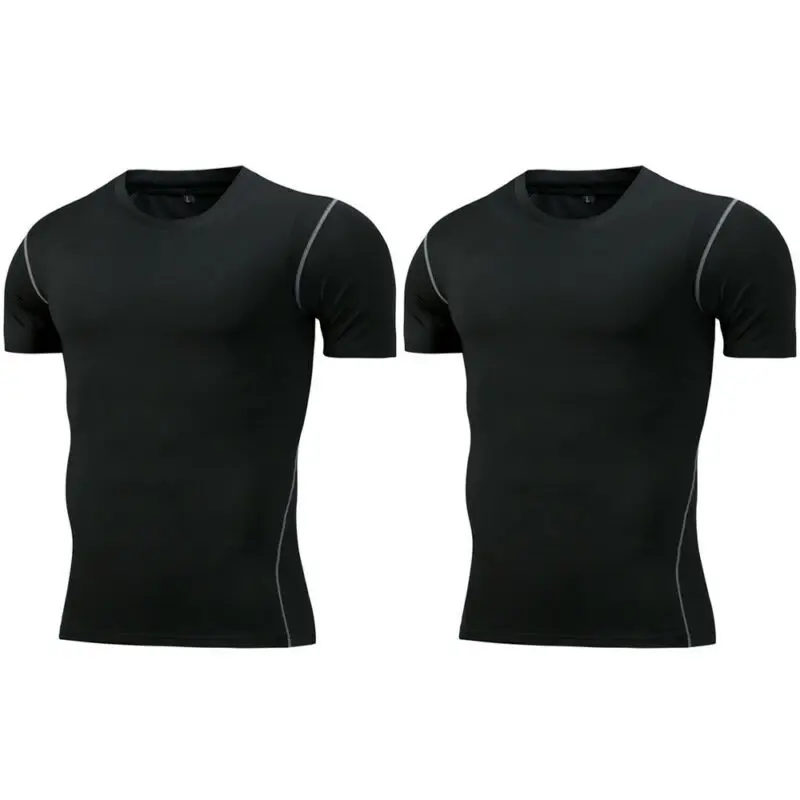 

Mens Sport Short Sleeve T-shirt Compression Base Layer Tops Gym Workout Running