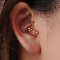 exaggerated snake bone ear clips match head curve shape geometric earrings personality simple trendy pierced women ear clips