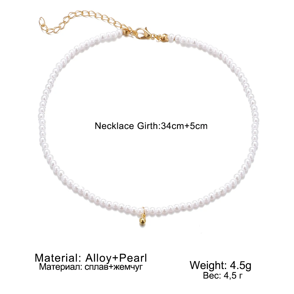 

Vienkim Women Fashion Vintage Necklace Pearl Necklace Party Necklace Elegant Chain Retro Accessories All Match Necklace 2021