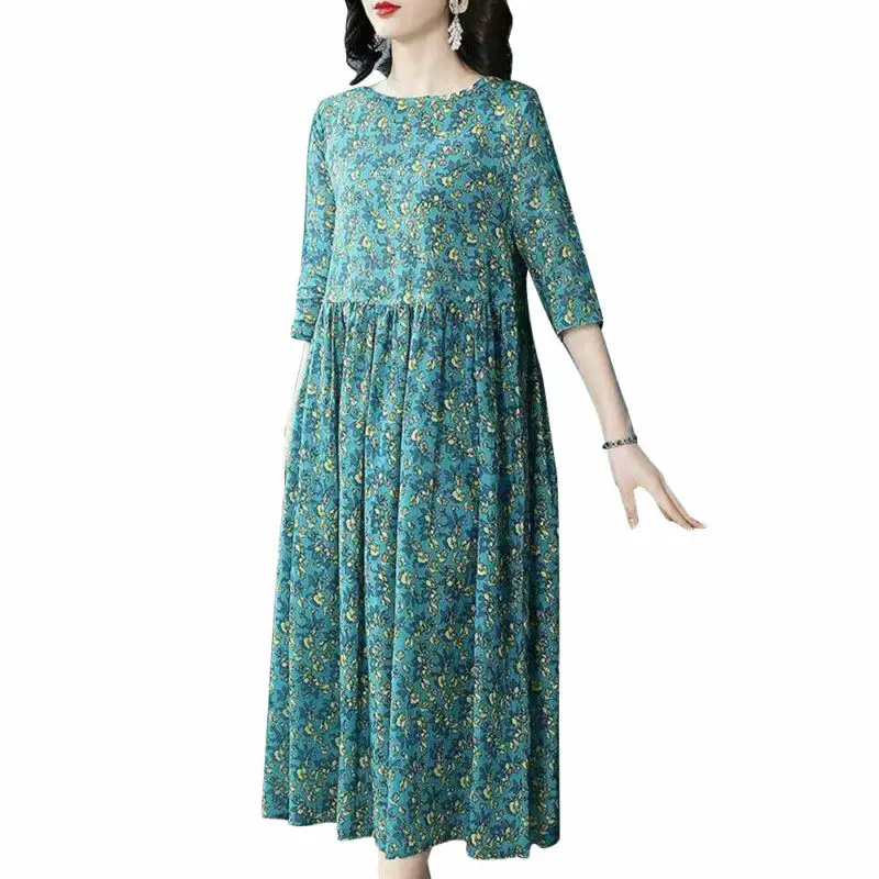 

Womens Short Sleeve V-Neck Floral Dress Ladies Summer Beach Midi Dresses