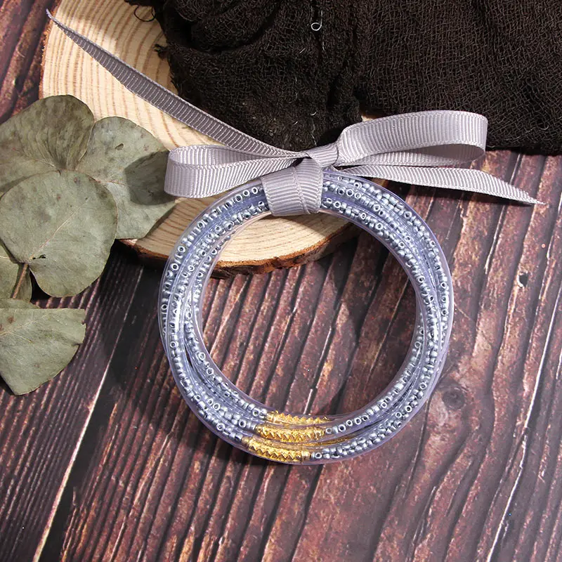 Новые 5 шт./компл. горячая Распродажа блестящие желейные браслеты для девочек с