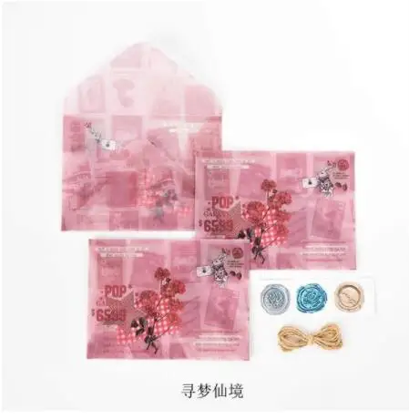 xun meng xian jing 3 шт./компл. Винтаж Ван Гог Краски ing Поэзия пейзаж Краски прозрачный конверт открытка с буквенным принтом хранилище канцелярских товаров Бумага подарок - Цвет: xun meng xian jing