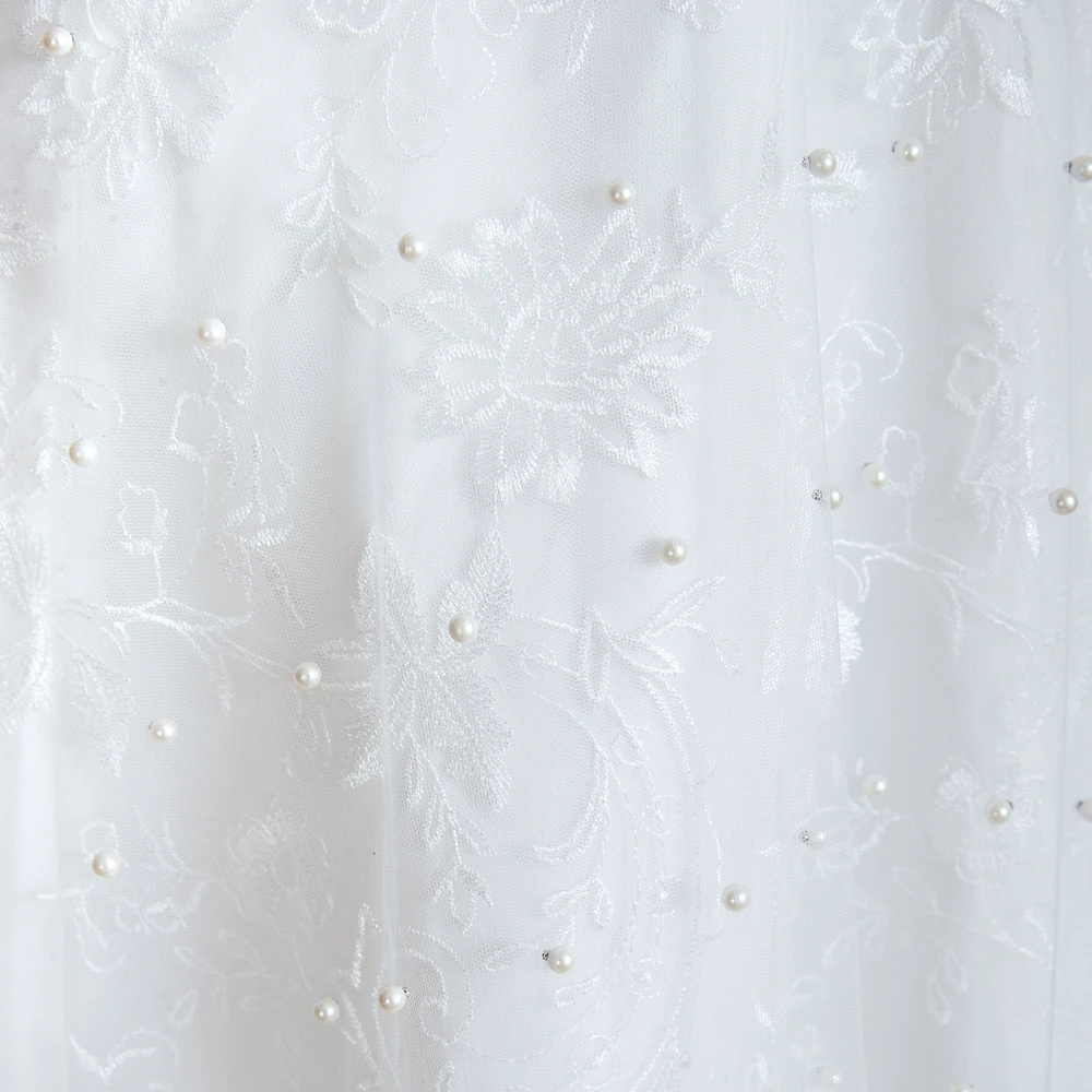 Boho Wedding Dresses Beach A Line Pearl Lace V Neck Lace Simple Bride Gown Sleeveless Walk Beside You abiti sposa