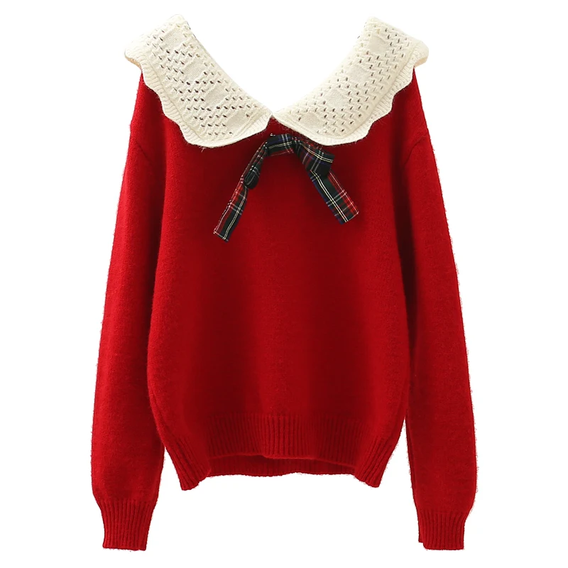

Sweet College Style Pullover For Women Autumn And Winter New Loose And Lazy Style Junior Knitted Sweater