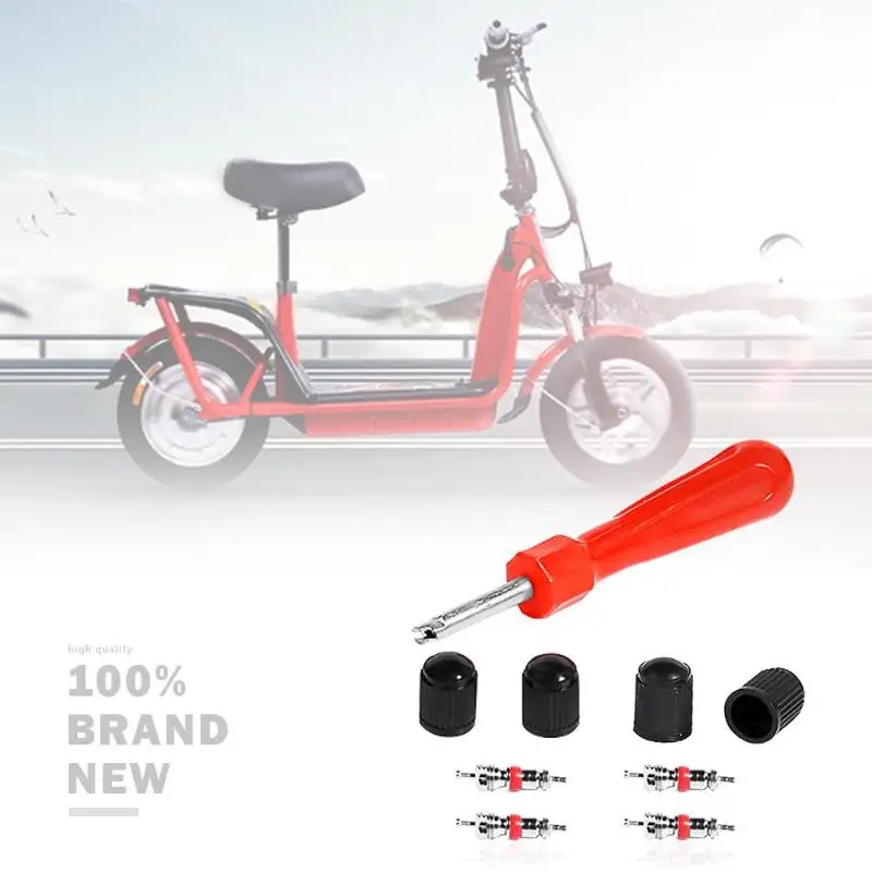 1 комплект сервисного обслуживания клапанов для шин 4 ядра колпачки отвертка