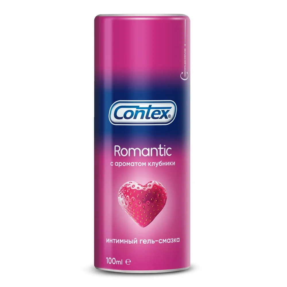 Интимная гель смазка CONTEX Romantic с ароматом клубники 100мл|Презервативы| |