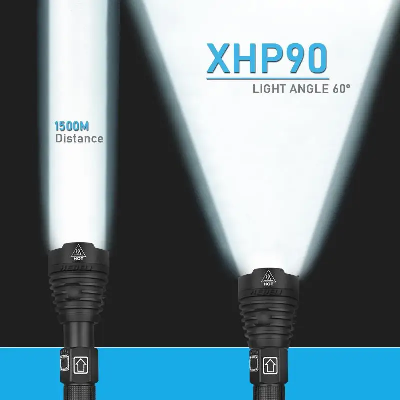 Супер яркие Люмены xhp90 аккумуляторные фонарики с зумом usb фонарик XHP70