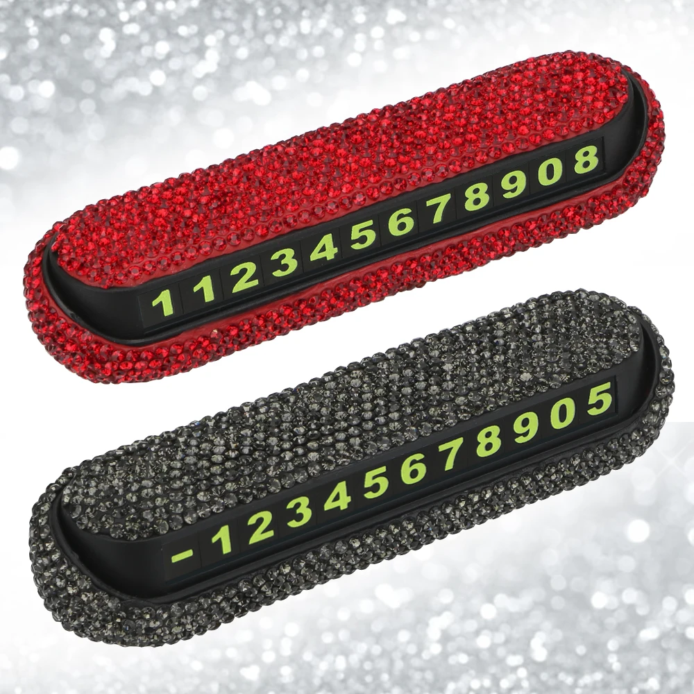 Автомобильная парковочная карта наклейка с алмазным кристаллом номерная