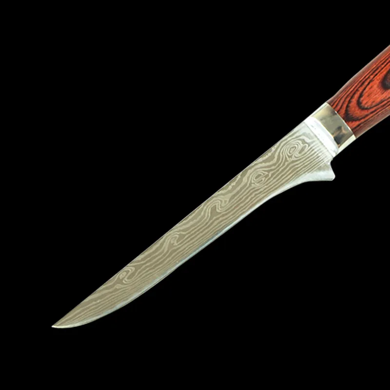 Цветная деревянная ручка дамасский узор нож шеф-повара 6 дюймов для скрепления