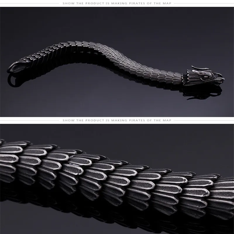 Модный браслет с головой дракона для мужчин черные браслеты дружбы вольфрамовый