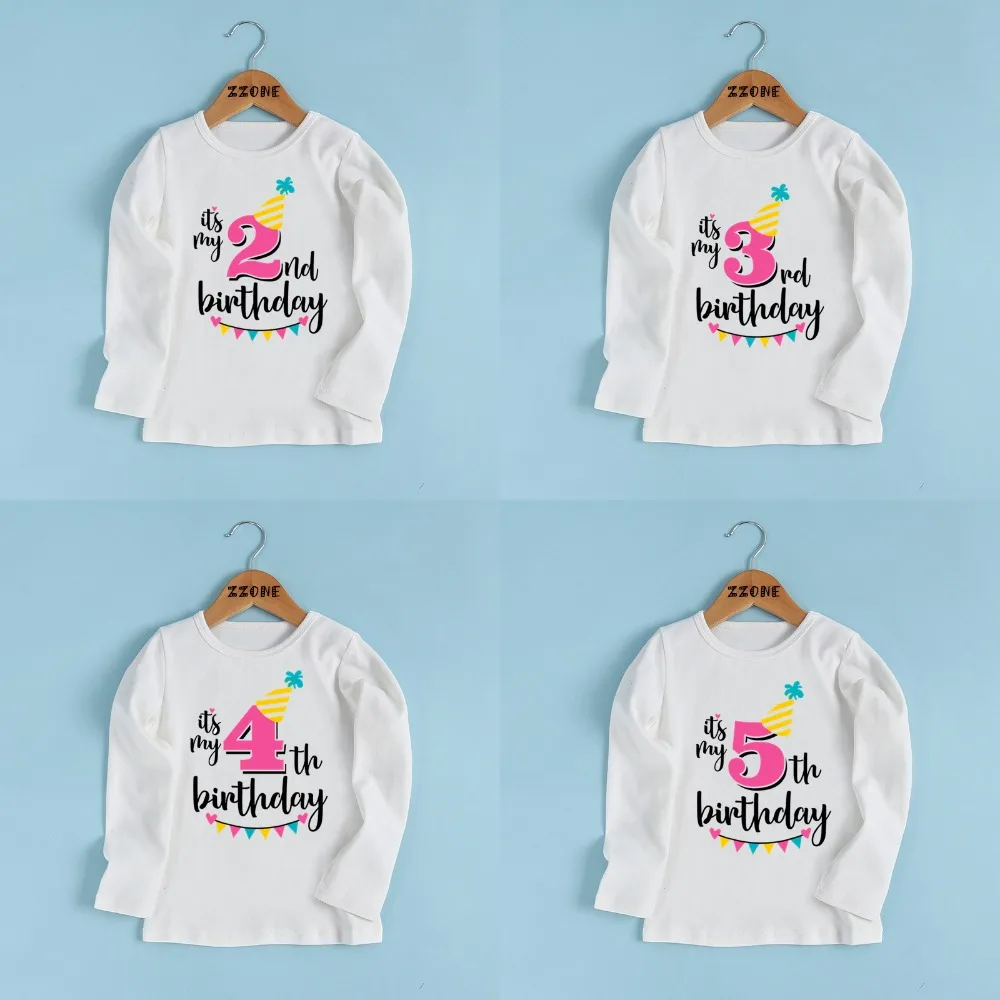 

Girls Happy Birthday Number 1-9 Letter Print T Shirt Baby Long Sleeve Kids Clothes Princess Toddler Solid Tops Blouse,LKP2432