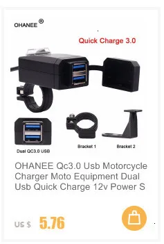 OHANEE moto rcycle USB зарядное устройство для телефона 12 В/24 В разъем прикуривателя Dual USB moto зарядное устройство светодиодный вольтметр Водонепроницаемый автомобильный стиль