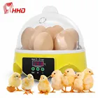 Мини-инкубатор для яиц HHD, автоматический цифровой Брудер с контролем влажности для цыплят, уток, перепелов, 7 яиц