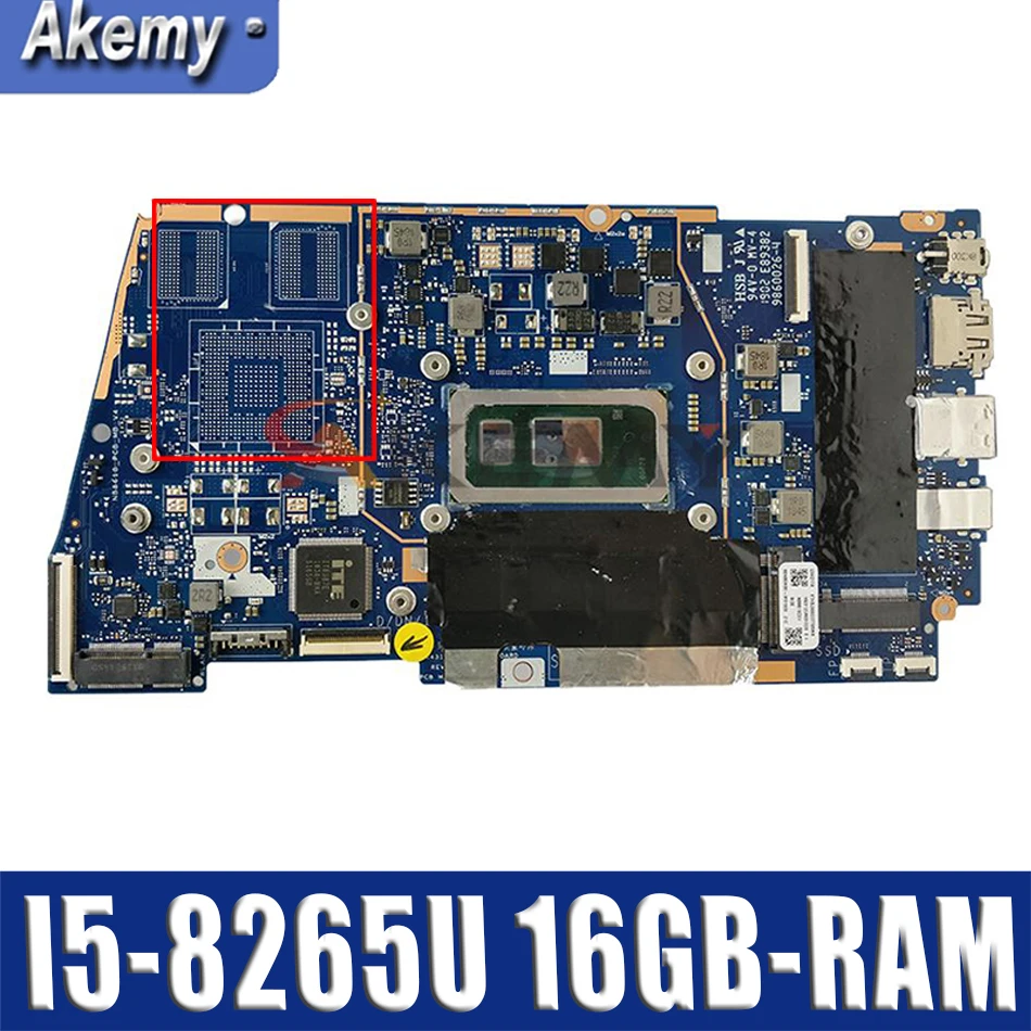 

Материнская плата для ноутбука UX431FA/FN для ASUS ZenBook-14 UX431FA UX431FN UX431F, оригинальная материнская плата 16GB-RAM I5-8265U GM