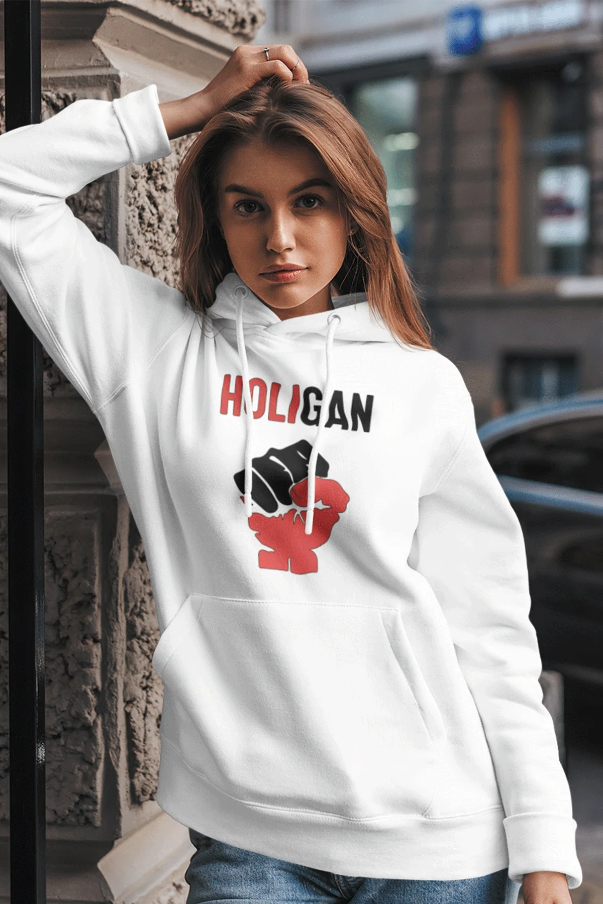 

Haligan Red Women's Hooded Sweatshirt Hoodie Cotton Cold Protection Thick Sporty Durable Hoodie Trendy Windproof