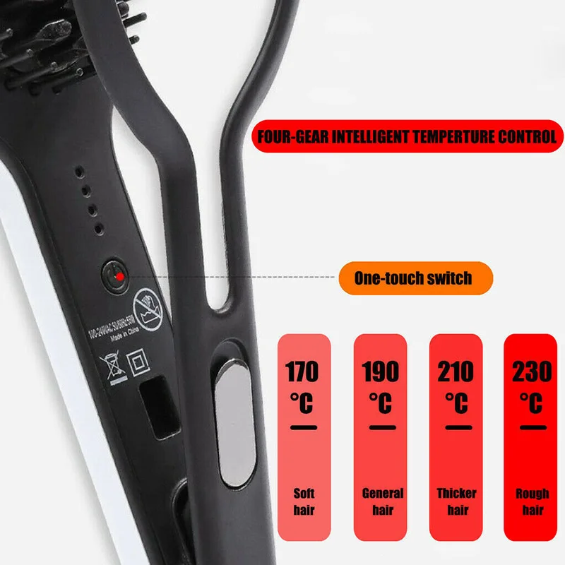 Керамическая щетка для укладки с точным прессом и прямыми завитками двойного