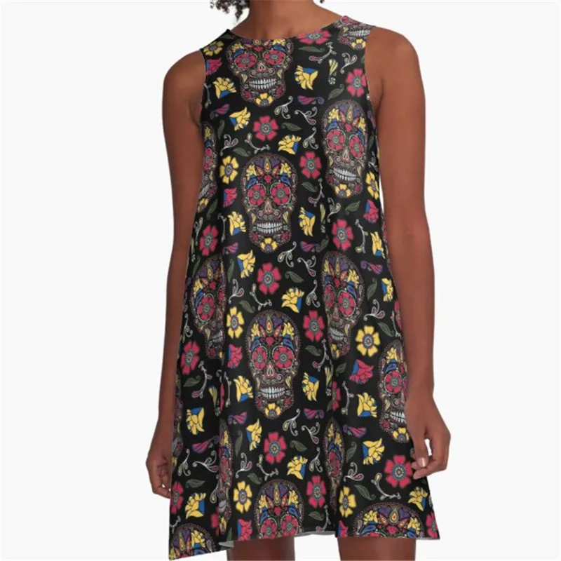 

Fashion Women summer dresses Los Gato cats Printed A-Line Boho Dress for women harajuku Sexy ladies mini short beach dress