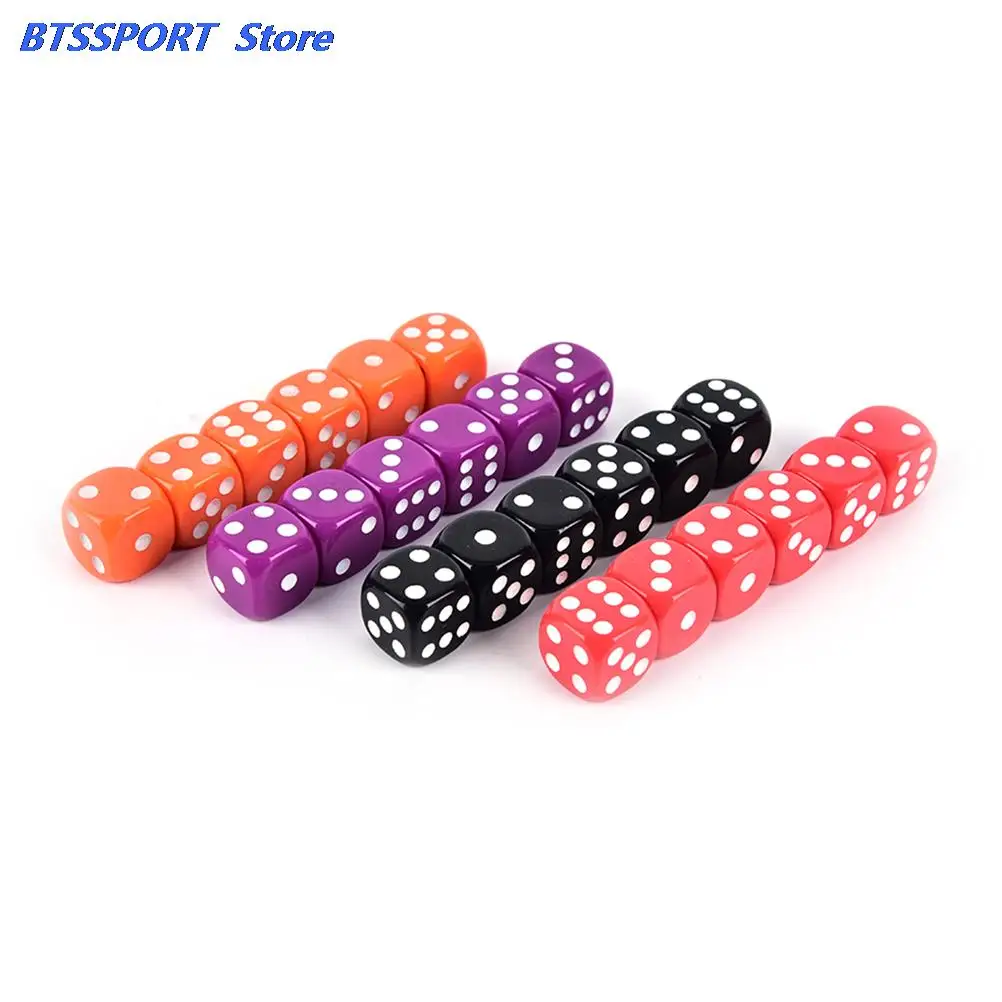 6Pcs Dices 16MM BoardGame Drinking Digital Dice Gumbling Game Rounded Corners Four-Color Transparent | Спорт и развлечения