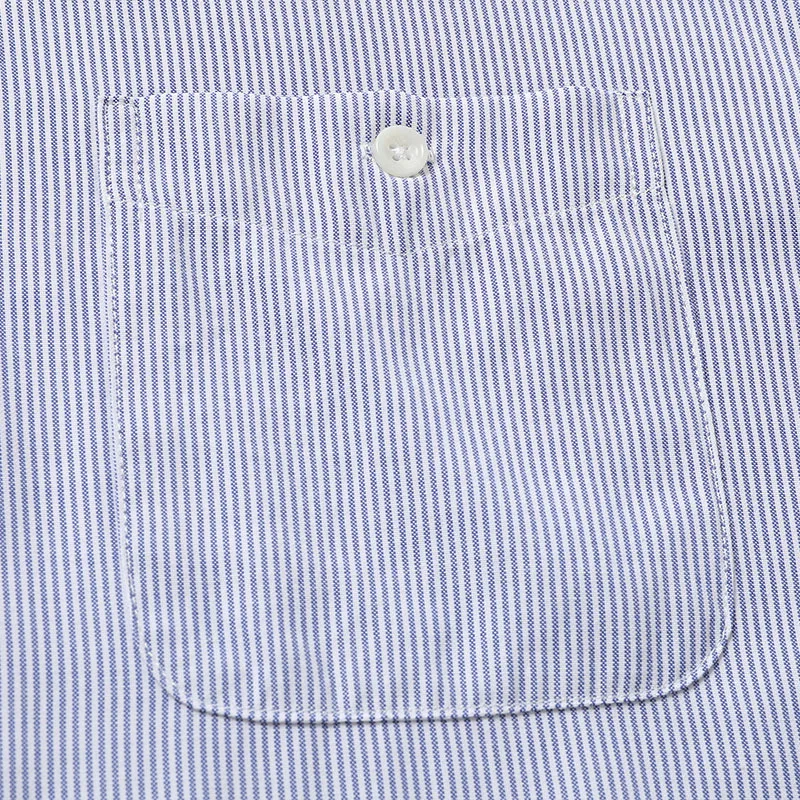 

Spring and autumn new men's long sleeve shirt fat plus size vertical stripe shirt young men's loose top