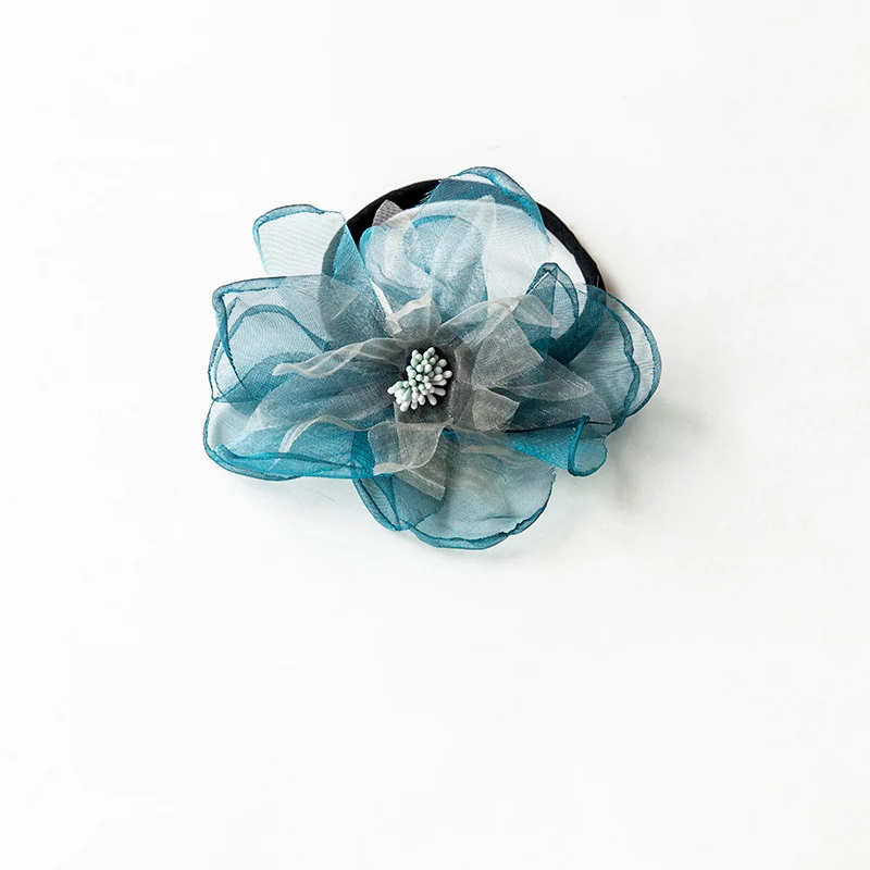 Style 2 Blue Green Для женщин дикий ободок для волос с цветами и жемчугом Магия валик для волос с бантом Кормушка Для DIY прическа; повязка для волос; делая инструменты аксессуары для волос - Цвет: Style 2 Blue Green