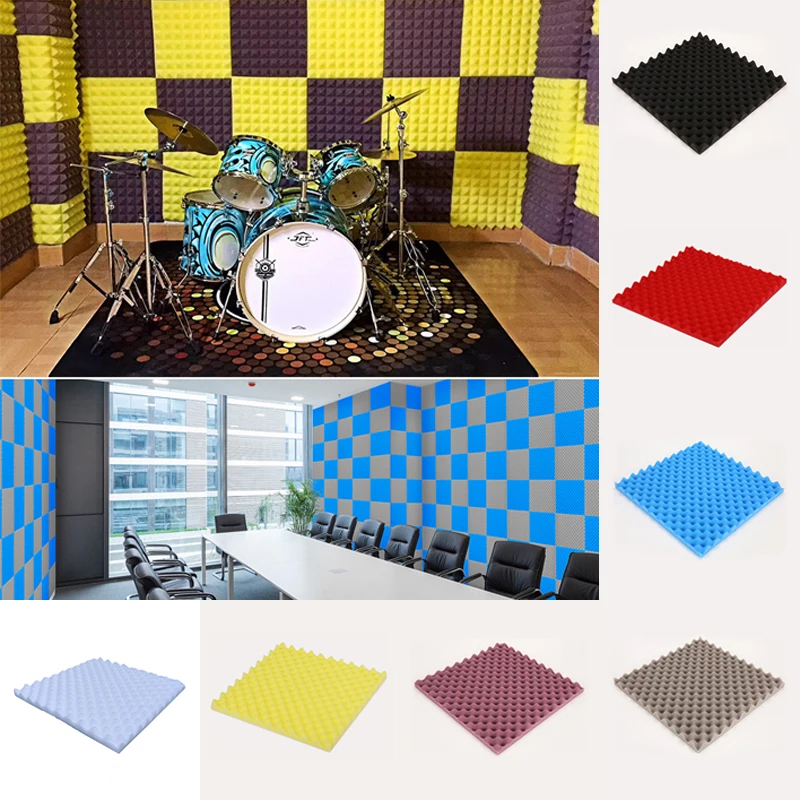 

2021 30X30X2Cm High Density Soundproofing Foam Tiles Egg Crate Acoustic Foam Sound-Absorbing Cotton For Ktv Audio Studio Room