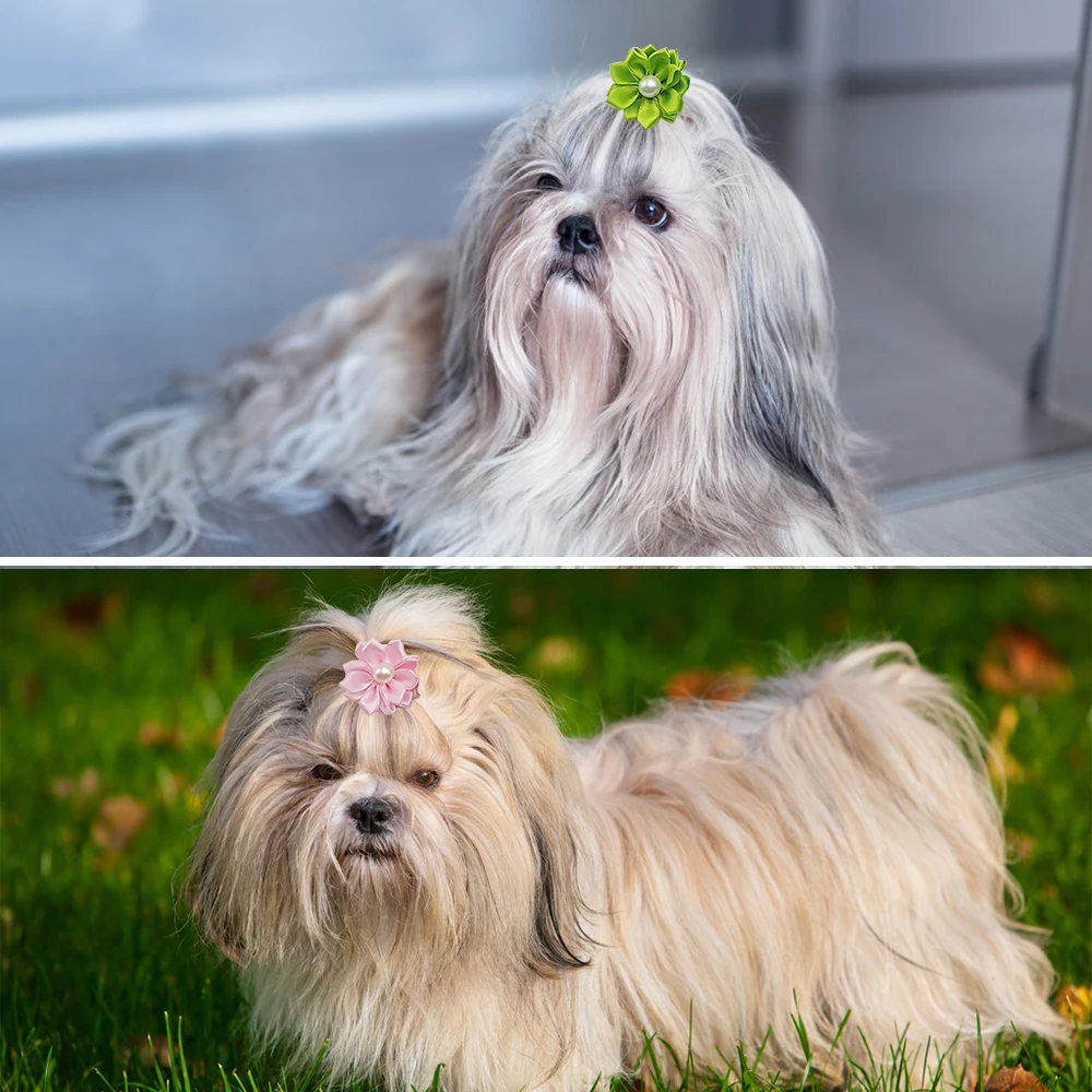 Резинка для банты собак с бантом длинная повязка на голову кошек и щенков