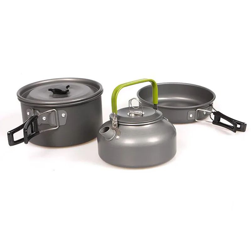 Наружный семейный набор посуды портативная посуда Алюминиевый горшок кастрюль и