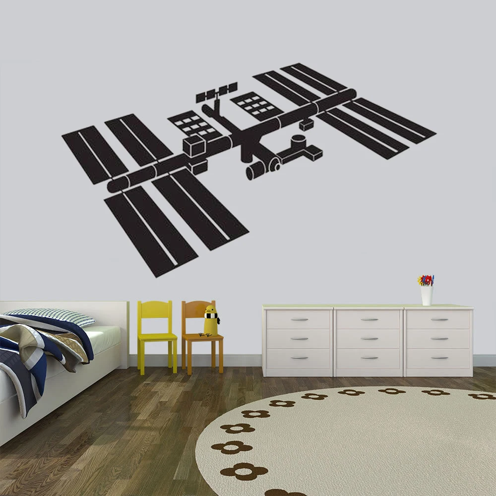 Виниловая наклейка на стену космическая станция для детской комнаты креативные