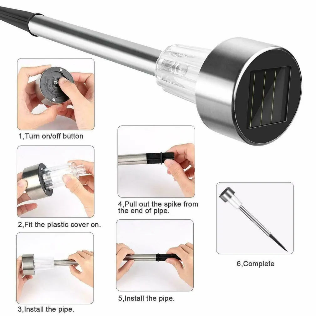 

10PCS Solar Lights Outdoor LED Solar Garden Pathway Light Warm White/Multiple Landscape Light For Lawn/Patio/Yard/Walkway