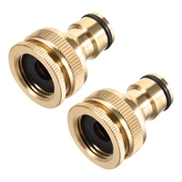uxcell 2pcs brass faucet tap quick connector g12 g34 hose pipe fitting 39 x 28 mm for garden hosescamperfaucet