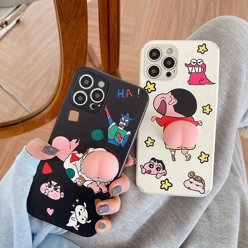 

Funny Cartoon Butt 3D Peach Heart Cute Shin Phone Case for Iphone 11 Pro Max 12 Pro Mini XR XS 8 X 7 6 6s Plus SE Silicone Cover