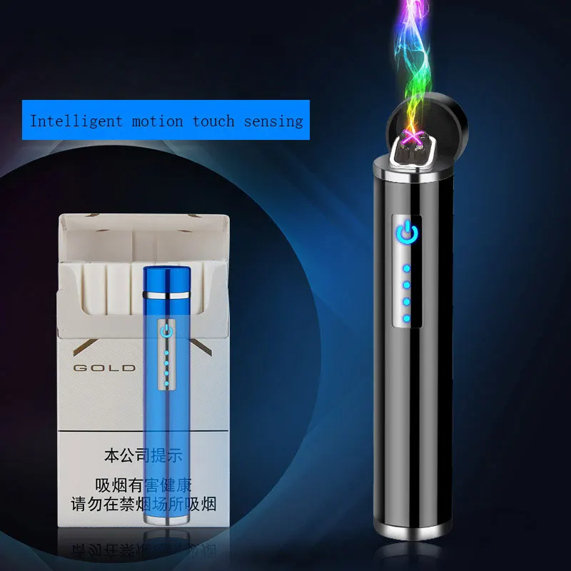 НОВАЯ тонкая Зажигалка для сигарет металлическая usb зарядка перезаряжаемая