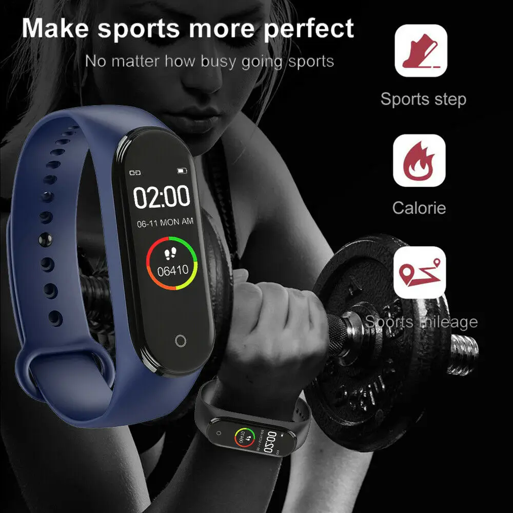 

Men's M4 Digital Bracelet Watch Pedometer Women's Bluetooth Connect Heart Rate Blood Pressure Monitor For Children Watch Hours
