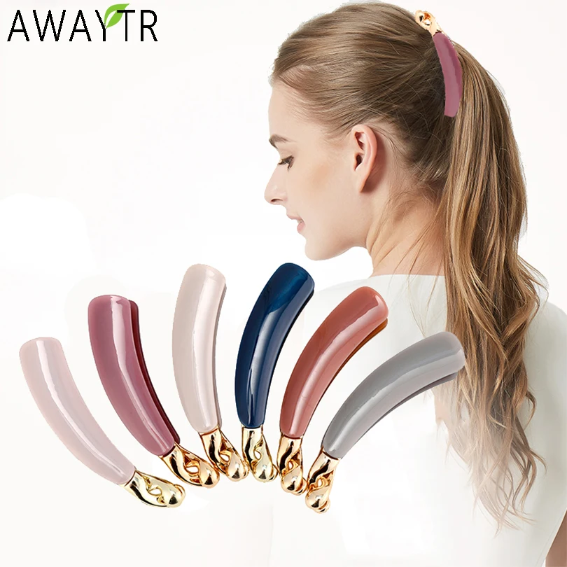 Женский зажим для волос AWAYTR в форме банана заколка конского хвоста аксессуар