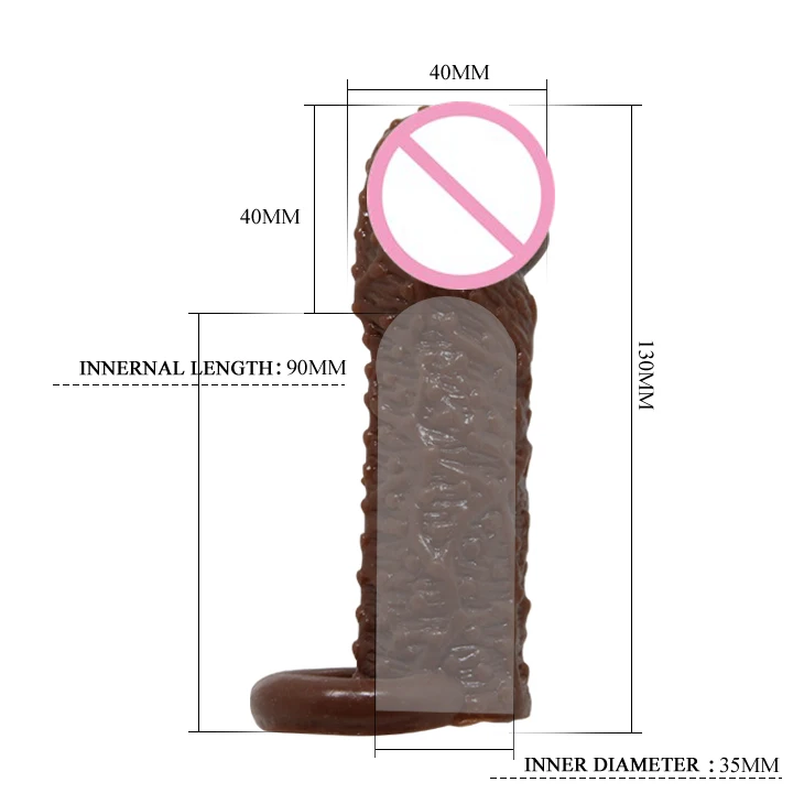 BAILE Реалистичная клетка для пениса двойное кольцо многоразовые презервативы