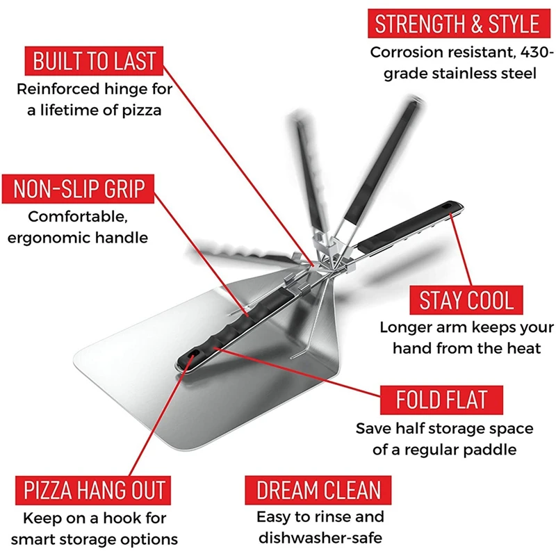 Нержавеющая сталь пиццы со складной ручкой для выпечки нарезки хлеба пицца
