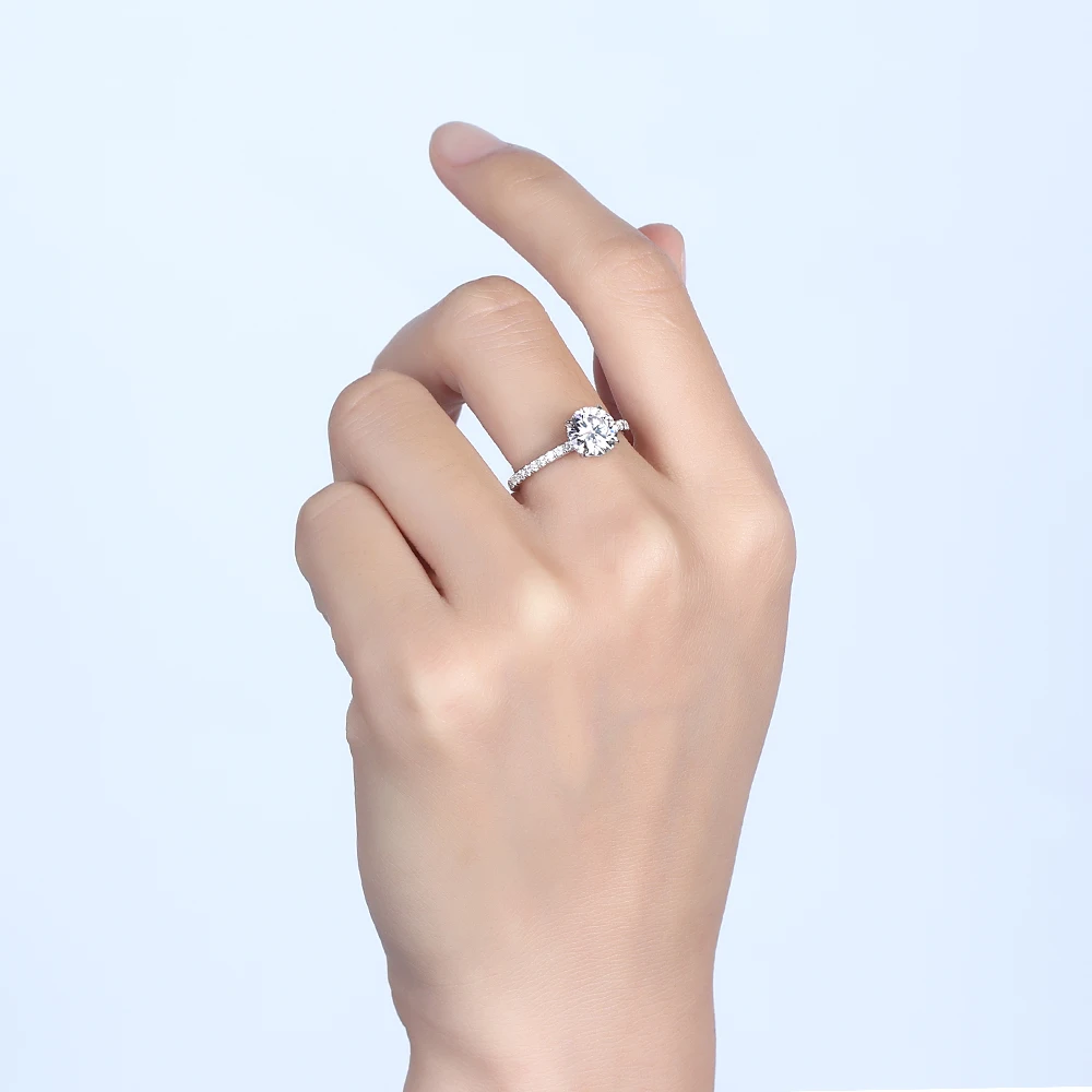 DovEggs Romantic 14K white gold 3ct Cusion Cut EF color Moissanite diamond jewelry ring for woman wedding engagement gift | Украшения и