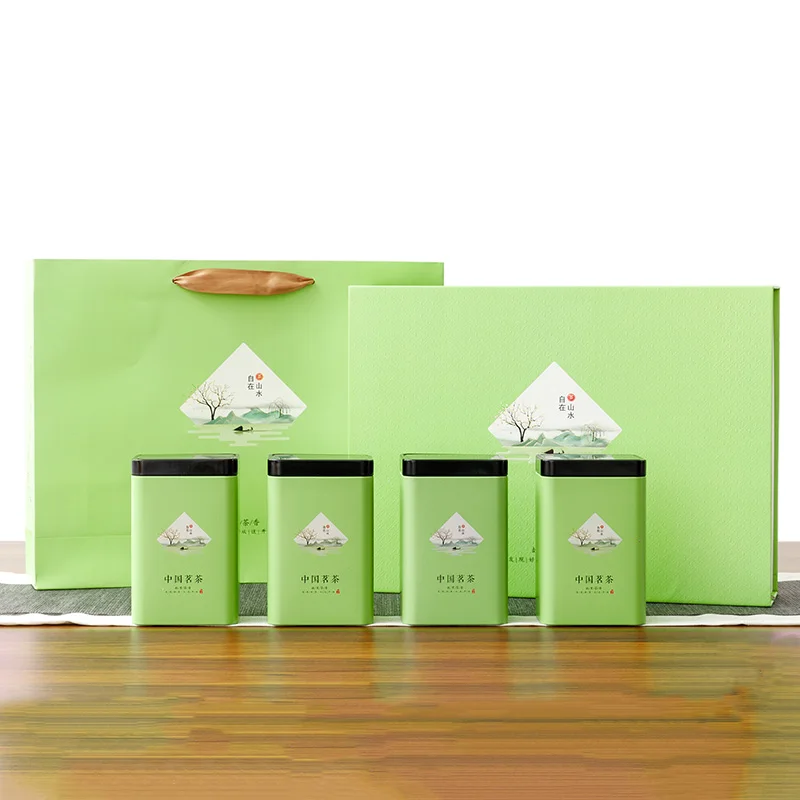 green Xin Jia Yi Packaging Custom Embossed Tin Box Square Shape Small Metal Tin Boxes Shallow Tin Box - Цвет: green